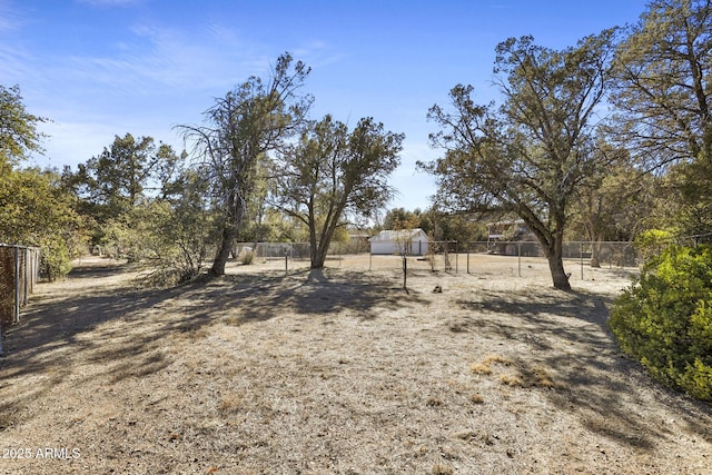 view of yard with a rural view