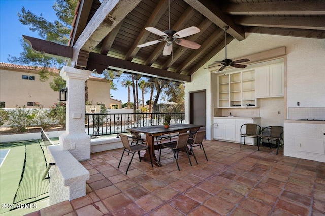 view of patio / terrace featuring ceiling fan