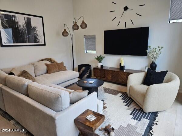 living room featuring light hardwood / wood-style floors