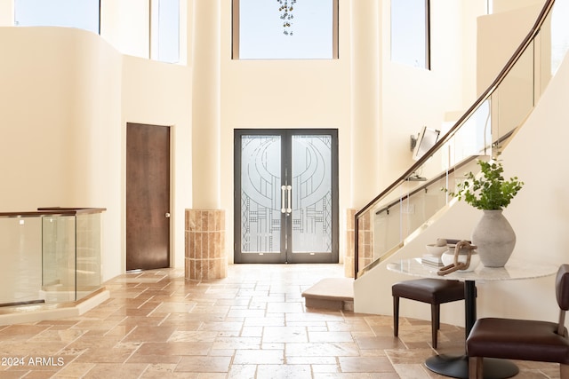 foyer with a high ceiling