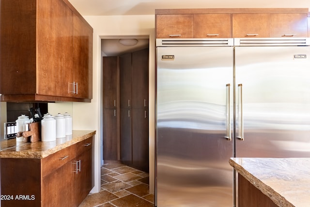 kitchen with built in fridge