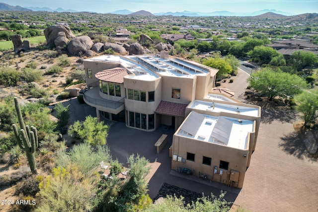 bird's eye view with a mountain view