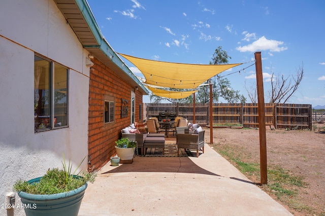 view of patio / terrace with an outdoor living space