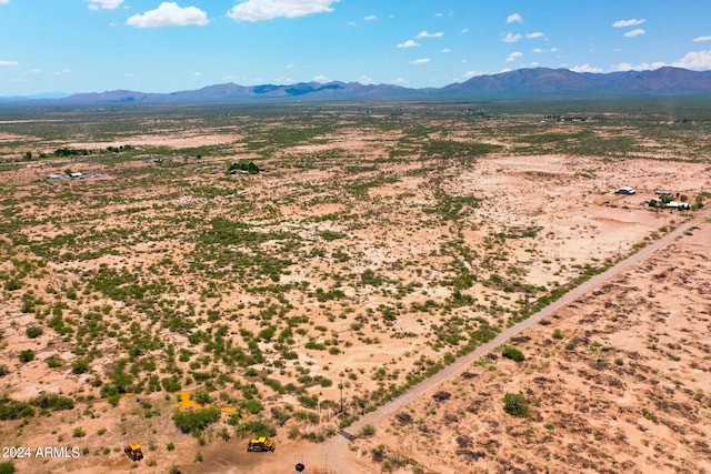 aerial view with a mountain view