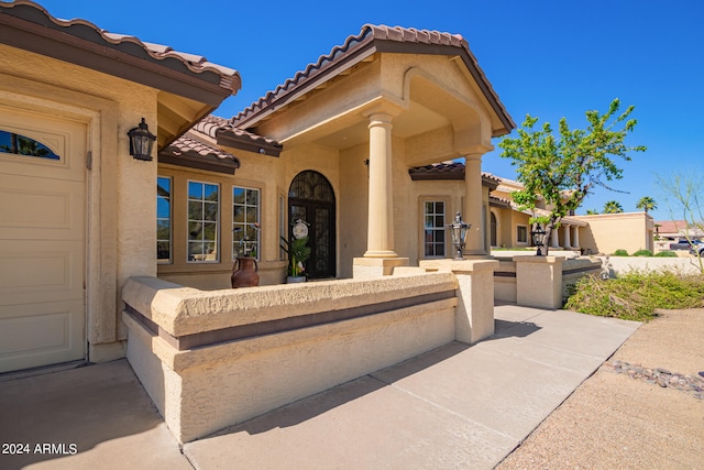 property entrance with french doors