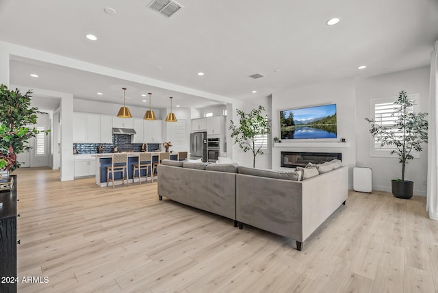 living room featuring light hardwood / wood-style floors