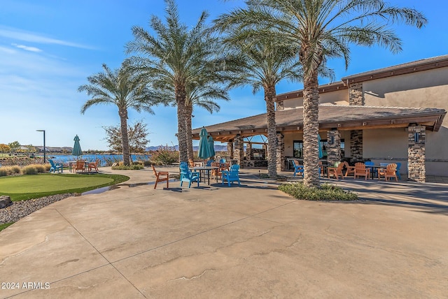 view of community featuring a patio