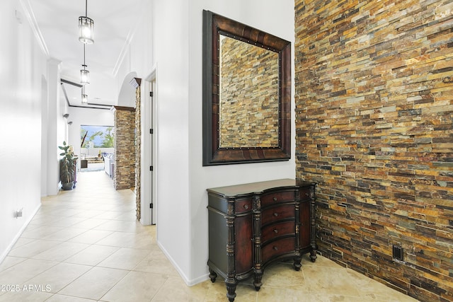 corridor with ornamental molding