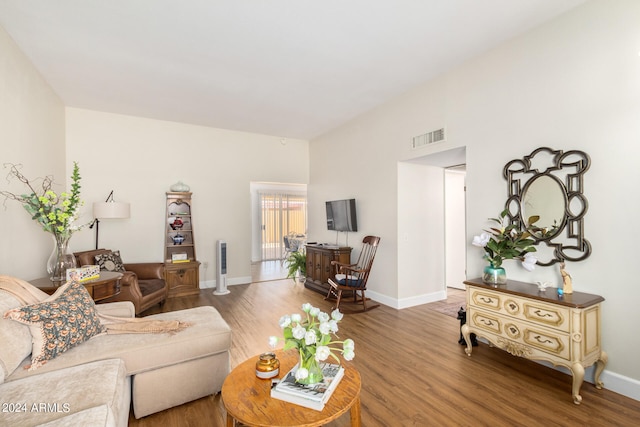 living room featuring hardwood / wood-style flooring