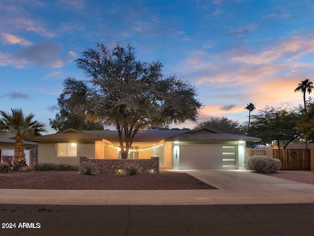 view of front facade featuring a garage