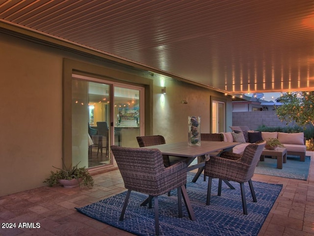 view of patio featuring an outdoor hangout area