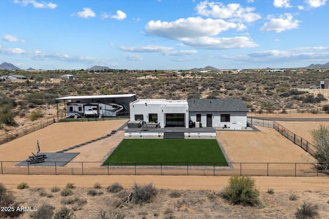 16533 E Dale Ln, Scottsdale, AZ 85262 - back of house with a mountain view, a detached carport, and a view of countryside