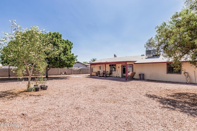 421 S 113th Way, Mesa, AZ 85208 - back of house featuring a fenced backyard, a patio, and central air condition unit