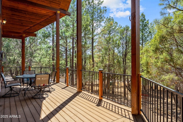 2288 Richenbacher Cir, Overgaard, AZ 85933 - wooden terrace featuring outdoor dining space