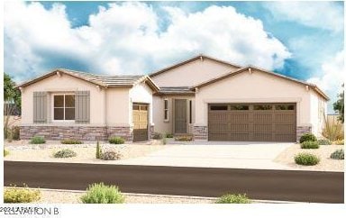 view of front of house with a garage