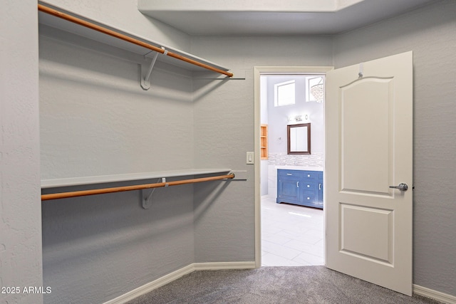 spacious closet with carpet flooring