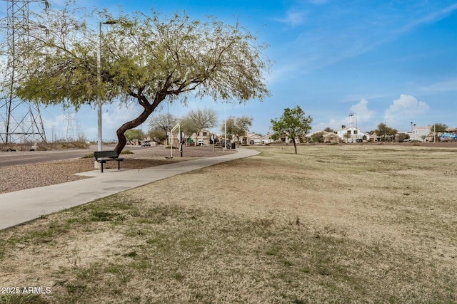 view of property's community with a yard