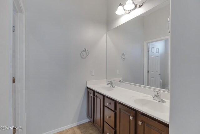 bathroom featuring vanity and tile patterned floors