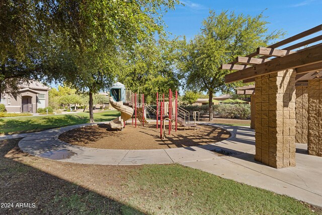 view of yard featuring a playground