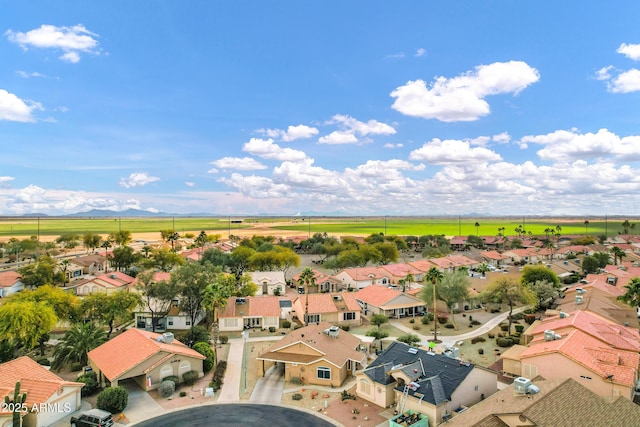 drone / aerial view featuring a mountain view