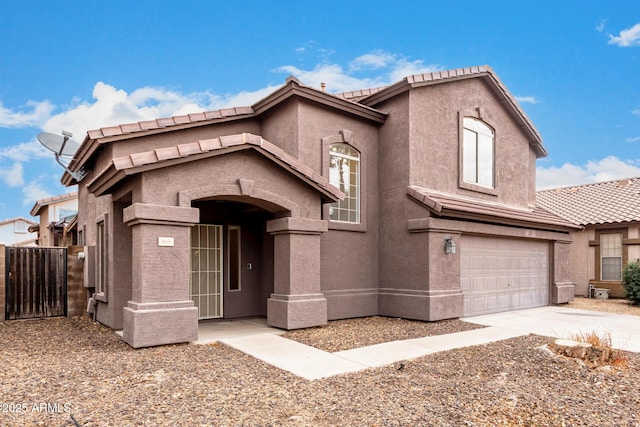 view of property with a garage