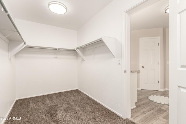 spacious closet featuring light wood-style floors