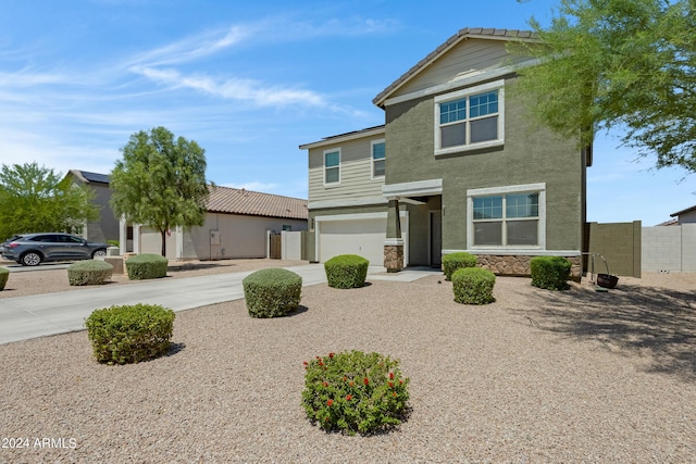 view of front facade featuring a garage