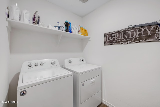 laundry area featuring washer and dryer