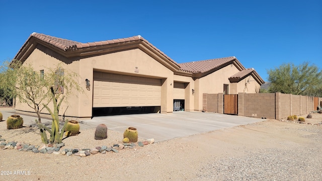 view of front of house with a garage