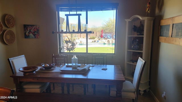 dining room with plenty of natural light