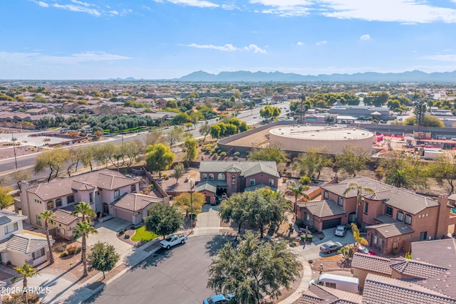 bird's eye view featuring a mountain view