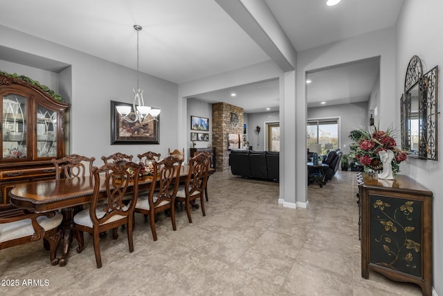 dining room featuring an inviting chandelier