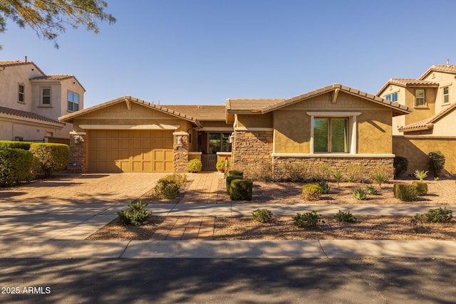 view of front of property featuring a garage