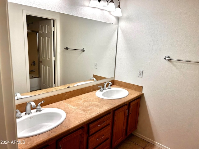 bathroom featuring vanity and tile patterned floors