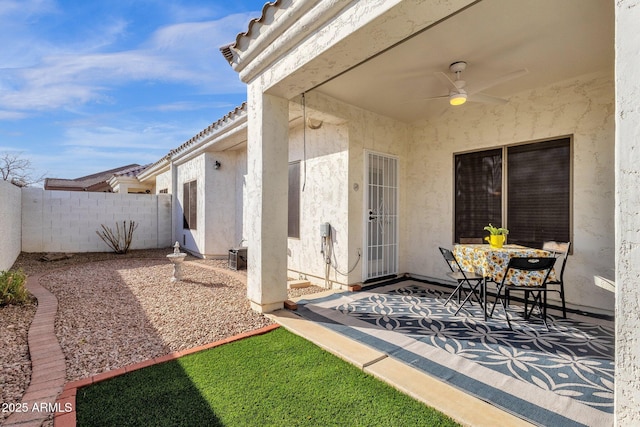 view of patio / terrace with ceiling fan