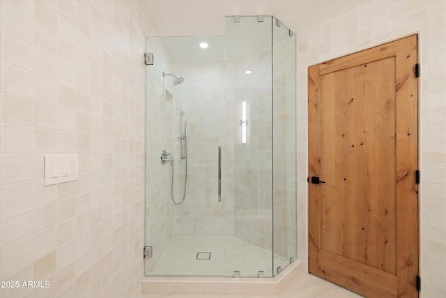 bathroom with walk in shower