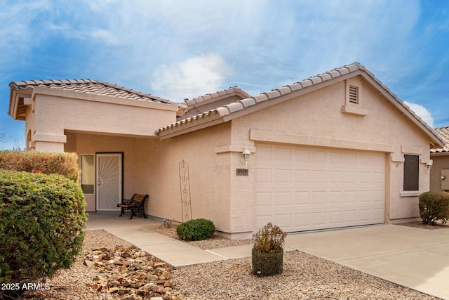 view of front of house with a garage