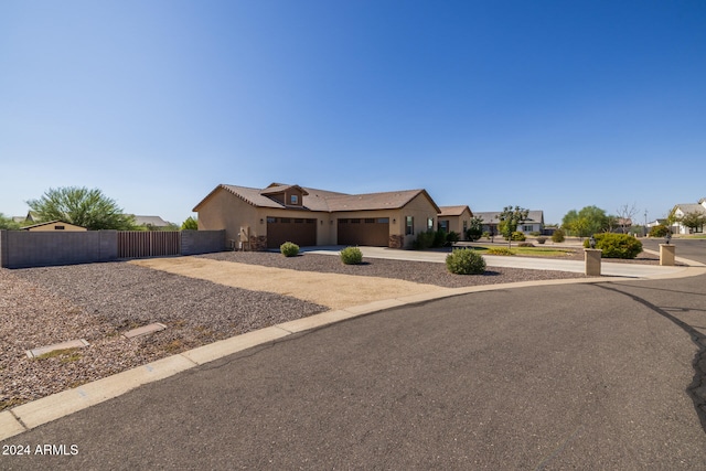 single story home with a garage