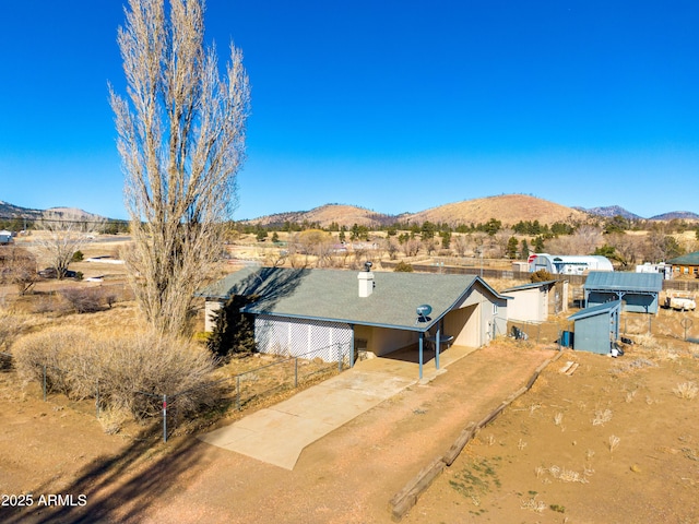 aerial view featuring a mountain view