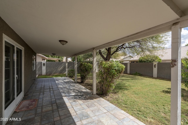 view of patio featuring a fenced backyard