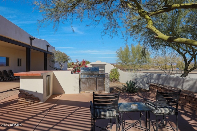 view of patio with exterior kitchen