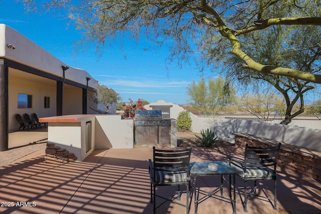 view of patio with exterior kitchen