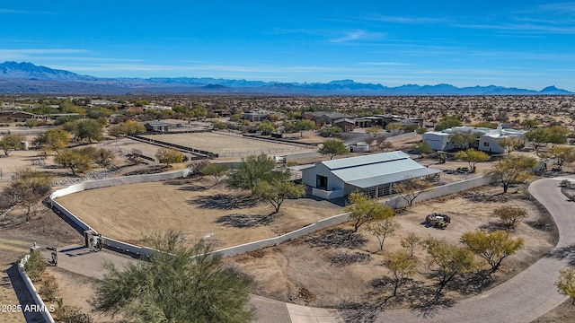 aerial view with a mountain view