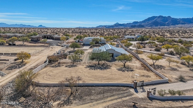 drone / aerial view with a mountain view