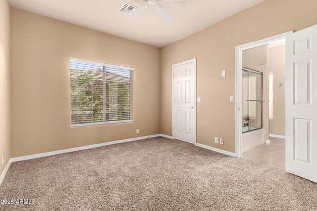 22063 N 77th St, Scottsdale, AZ 85255 - unfurnished bedroom featuring light colored carpet, baseboards, and ceiling fan