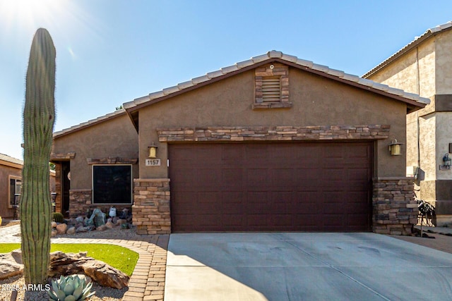 view of front facade with a garage