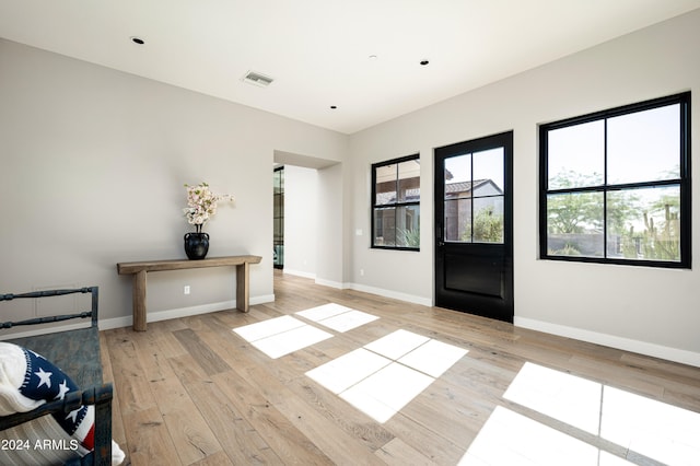 foyer featuring light hardwood / wood-style floors