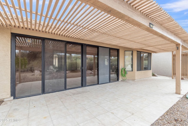 view of patio / terrace featuring a pergola