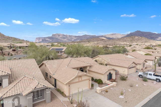 mountain view with a residential view