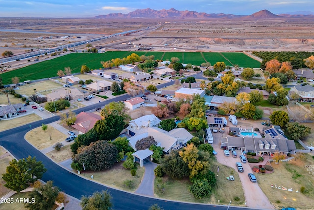 drone / aerial view with a mountain view